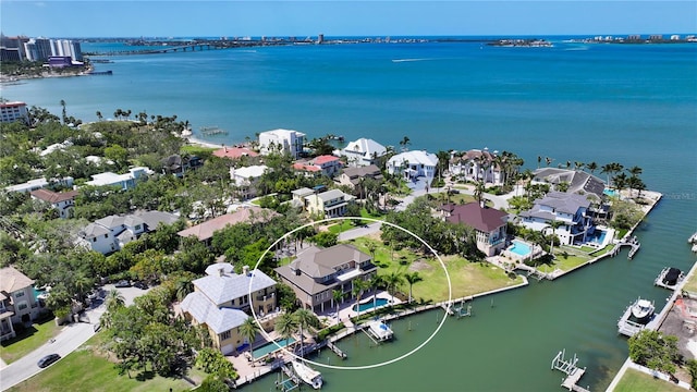 975 Whitakers Ln, Sarasota, FL 34236 - aerial view of residential area with a nearby body of water
