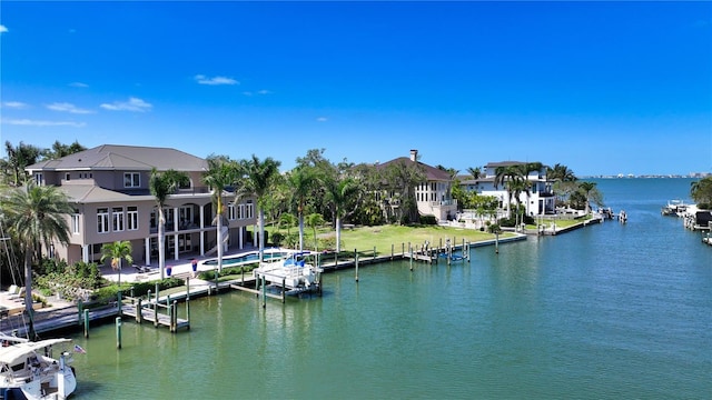 975 Whitakers Ln, Sarasota, FL 34236 - water view with a dock