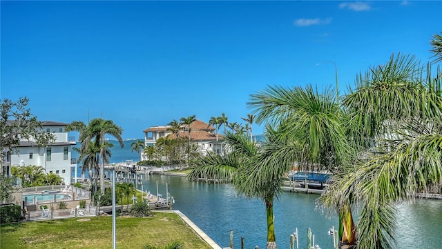 975 Whitakers Ln, Sarasota, FL 34236 - water view with a boat dock