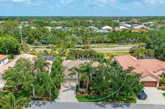 aerial view with a residential view