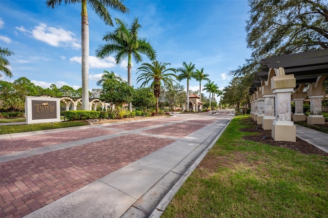 exterior space with curbs
