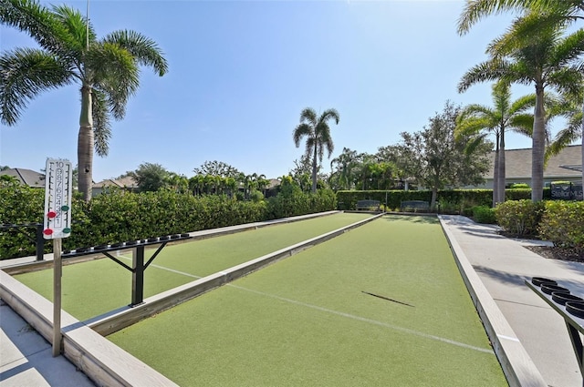 view of property's community featuring a bocce ball area