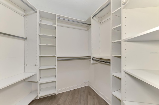 spacious closet with wood finished floors