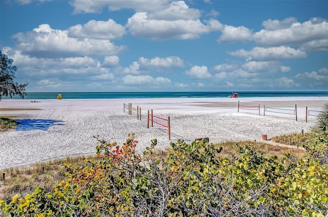 water view featuring a beach view