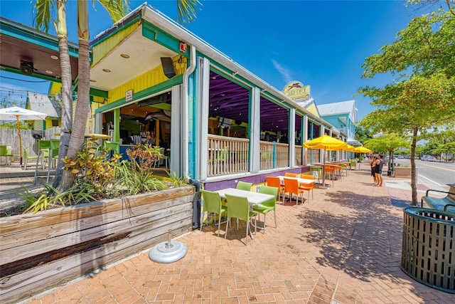 view of patio featuring outdoor dining area