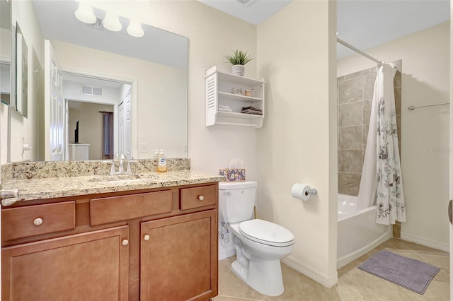 17118 Vardon Ter Unit 304, Bradenton, FL 34211 - full bath with toilet, tile patterned floors, shower / bath combo with shower curtain, vanity, and baseboards