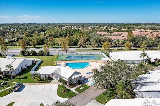 drone / aerial view featuring a residential view