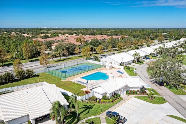 aerial view featuring a residential view