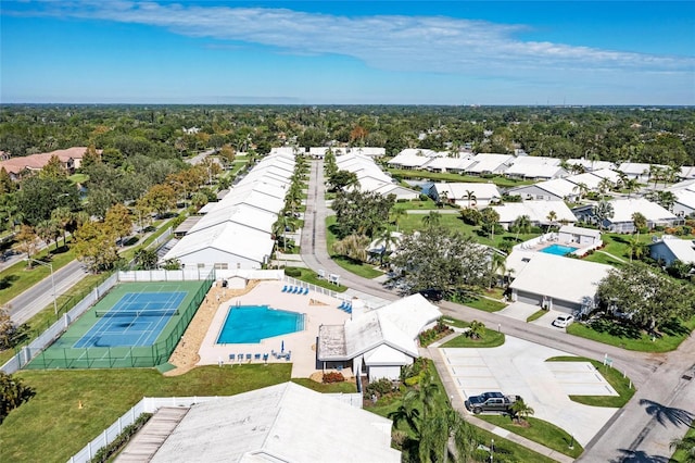 bird's eye view with a residential view