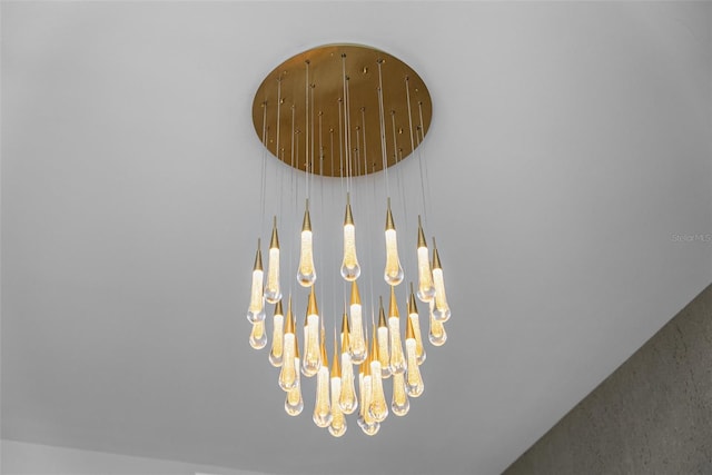 detailed view of a chandelier