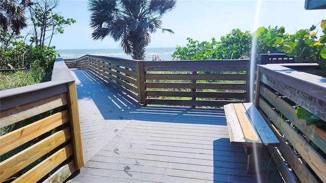 532 Yale Rd, Venice, FL 34293 - wooden terrace featuring a beach view and a water view