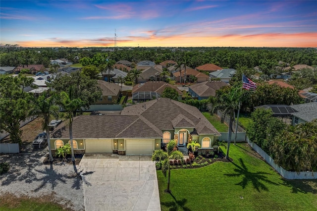bird's eye view featuring a residential view