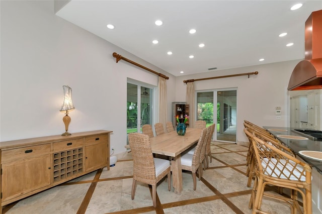 4307 Camino Real, Sarasota, FL 34231 - dining space featuring inlaid floor details and recessed lighting