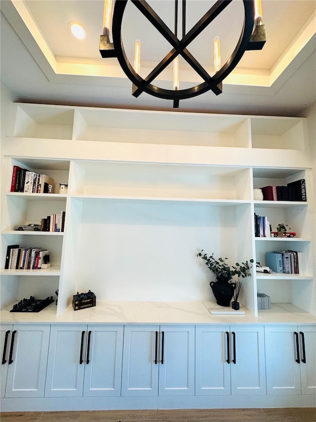 interior details featuring built in shelves