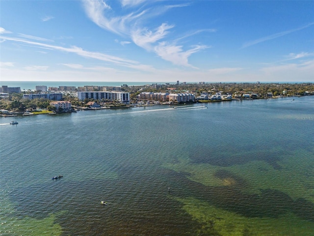 property view of water with a city view