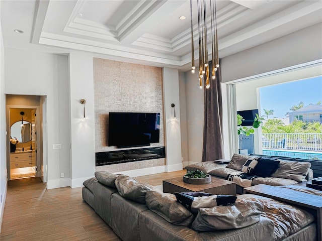 1643 Stanford Ln, Sarasota, FL 34231 - living room featuring wood finished floors and recessed lighting
