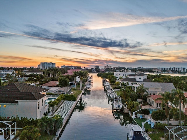 1643 Stanford Ln, Sarasota, FL 34231 - aerial view at dusk of a water view