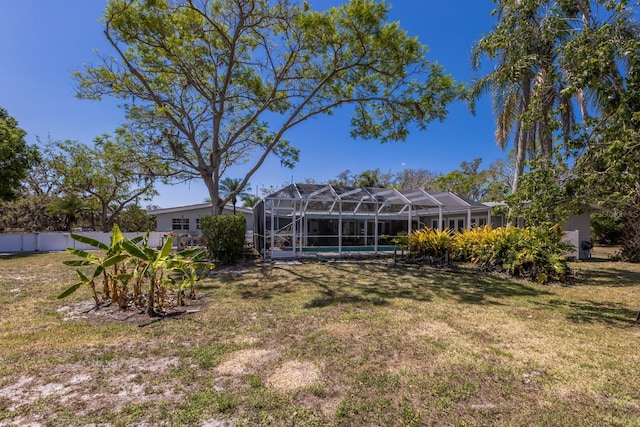 2723 59th St, Sarasota, FL 34243 - view of yard featuring glass enclosure