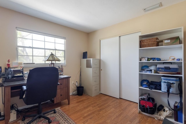 2723 59th St, Sarasota, FL 34243 - office area with visible vents and light wood-style floors