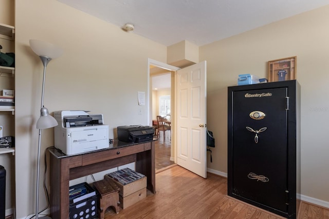 2723 59th St, Sarasota, FL 34243 - office area with baseboards and wood finished floors