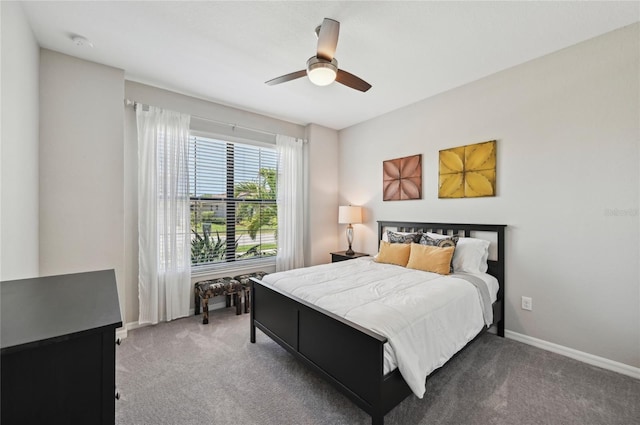 13587 Vancanza Dr, Venice, FL 34293 - carpeted bedroom featuring baseboards and ceiling fan