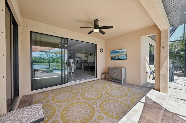 13587 Vancanza Dr, Venice, FL 34293 - view of patio / terrace featuring ceiling fan