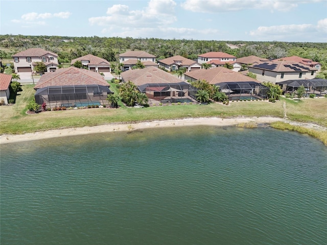 13587 Vancanza Dr, Venice, FL 34293 - aerial view featuring a water view and a residential view