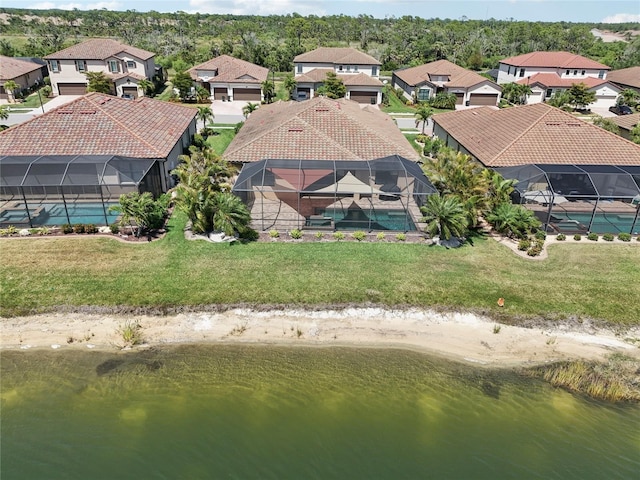 13587 Vancanza Dr, Venice, FL 34293 - birds eye view of property with a water view and a residential view