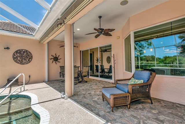 7624 Boltons Ct, Bradenton, FL 34201 - view of patio / terrace with a ceiling fan
