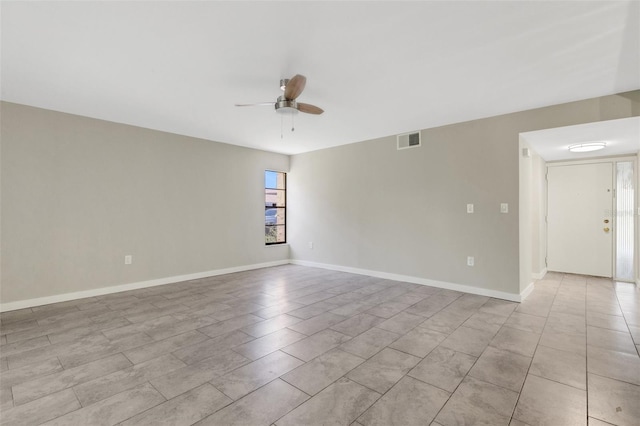 2319 Beneva Ter Unit 2284, Sarasota, FL 34232 - empty room featuring baseboards, ceiling fan, and visible vents