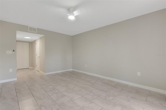2319 Beneva Ter Unit 2284, Sarasota, FL 34232 - unfurnished room featuring visible vents, baseboards, and ceiling fan