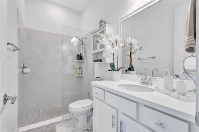 6203 Grandview Hill Ct, Bradenton, FL 34203 - full bath featuring vanity, walk in shower, and marble look tiles