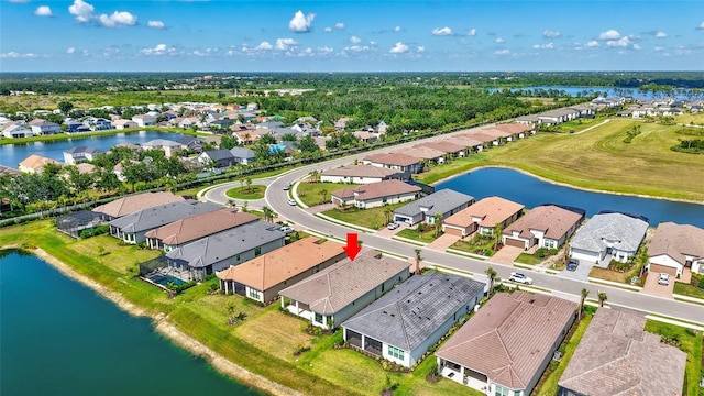 6203 Grandview Hill Ct, Bradenton, FL 34203 - aerial perspective of suburban area featuring a large body of water