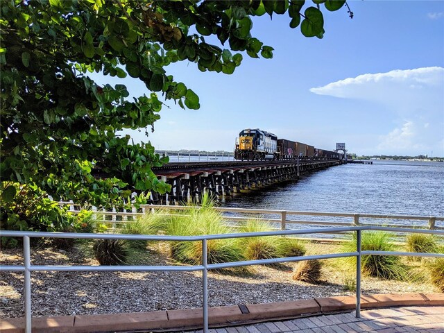 water view featuring a notable bridge