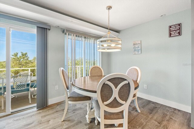 4717 Lemon Bay Dr, Venice, FL 34293 - dining room with baseboards, light wood finished floors, and a wealth of natural light