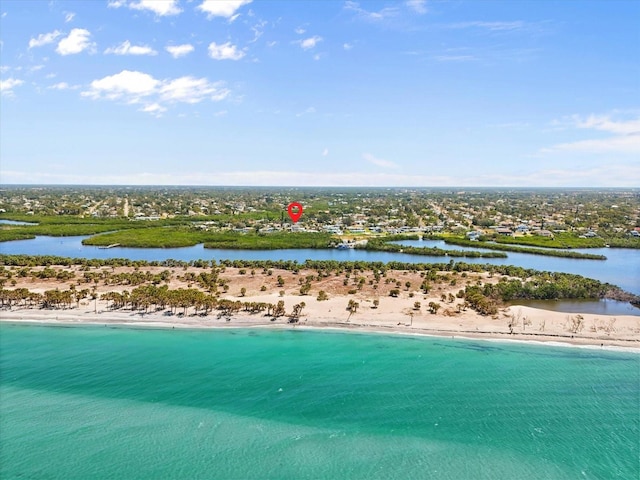4717 Lemon Bay Dr, Venice, FL 34293 - drone / aerial view with a water view and a beach view