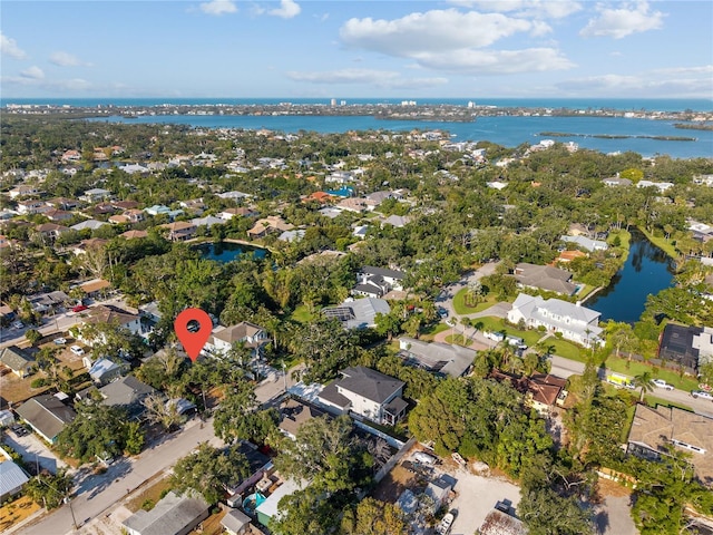1802 Robinhood St, Sarasota, FL 34231 - bird's eye view with a residential view and a water view