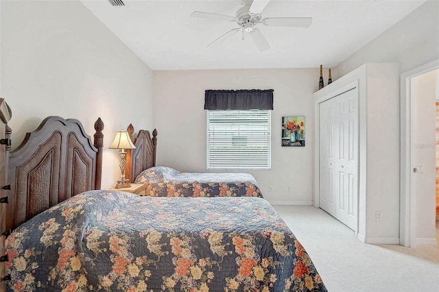 2111 Muskogee Trl, Nokomis, FL 34275 - bedroom featuring baseboards, a ceiling fan, and carpet