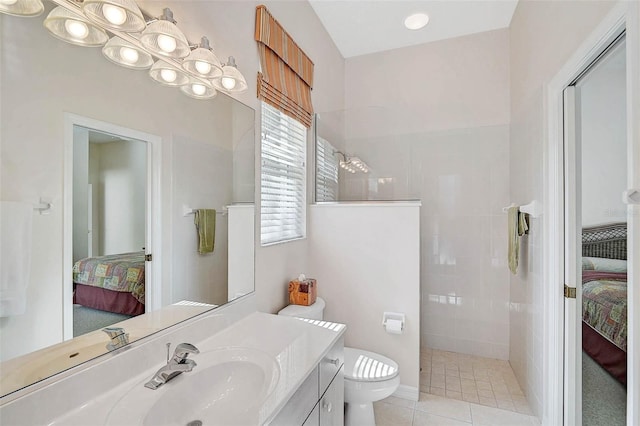 2111 Muskogee Trl, Nokomis, FL 34275 - full bathroom featuring vanity, tile patterned floors, walk in shower, and connected bathroom