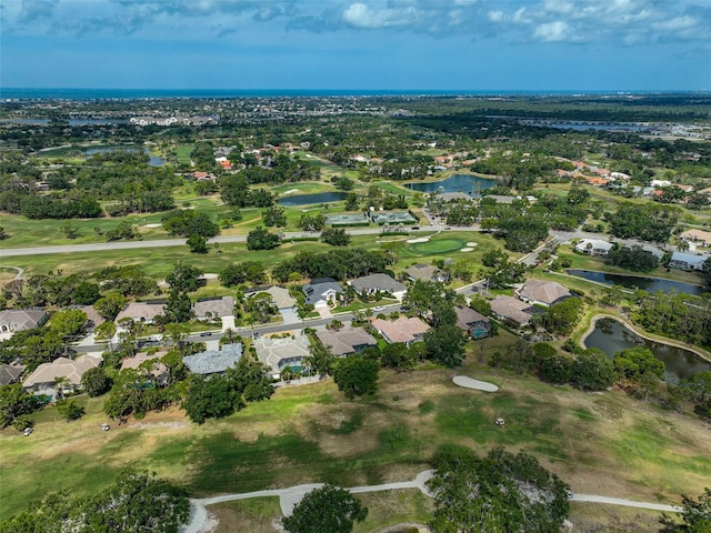 2111 Muskogee Trl, Nokomis, FL 34275 - bird's eye view featuring a water view, view of golf course, and a residential view