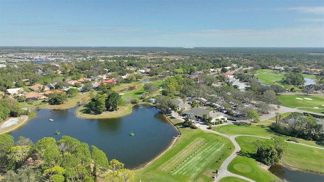 2111 Muskogee Trl, Nokomis, FL 34275 - drone / aerial view with a residential view, a water view, and golf course view