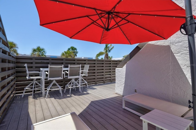 view of wooden deck