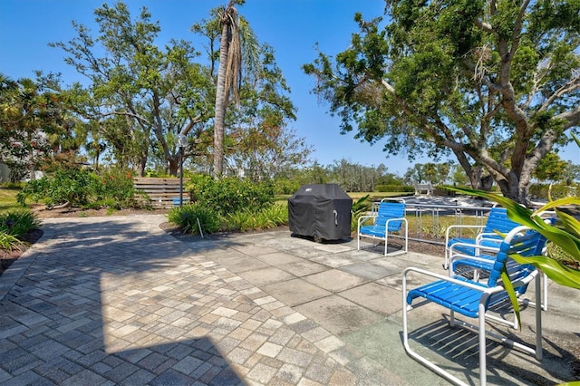 view of patio featuring grilling area