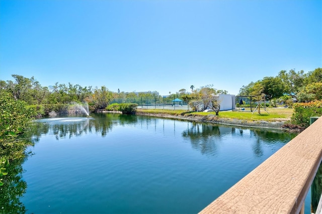 water view with fence