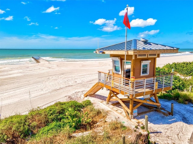 water view featuring a beach view