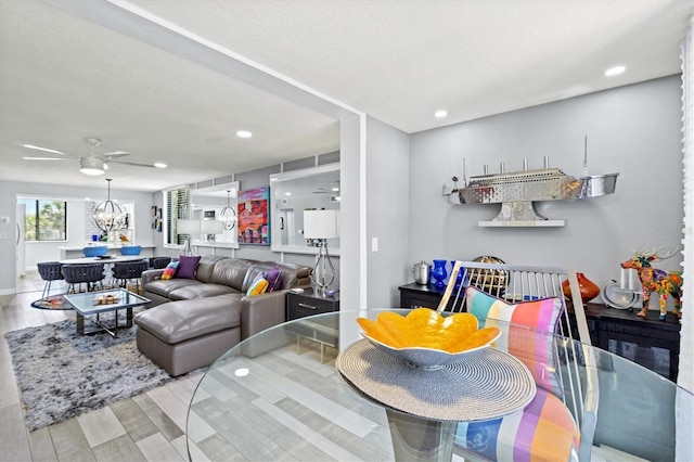 750 Bayport Way Unit 750, Longboat Key, FL 34228 - dining space with ceiling fan, wood finished floors, and recessed lighting