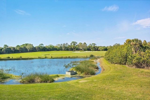water view featuring view of golf course