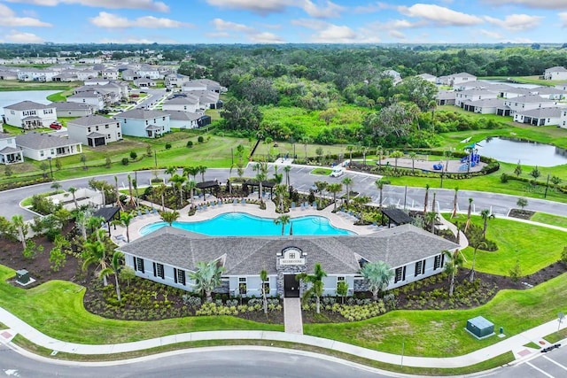 4505 Dusky Dawn Ln, Palmetto, FL 34221 - birds eye view of property with a water view and a residential view