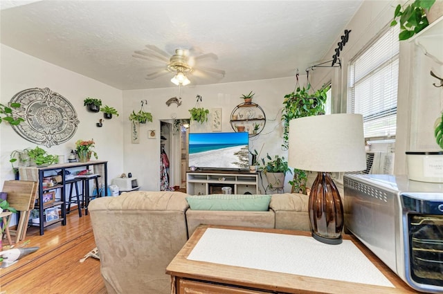 432 Adelia Ave, Sarasota, FL 34236 - living area with ceiling fan and light wood-type flooring