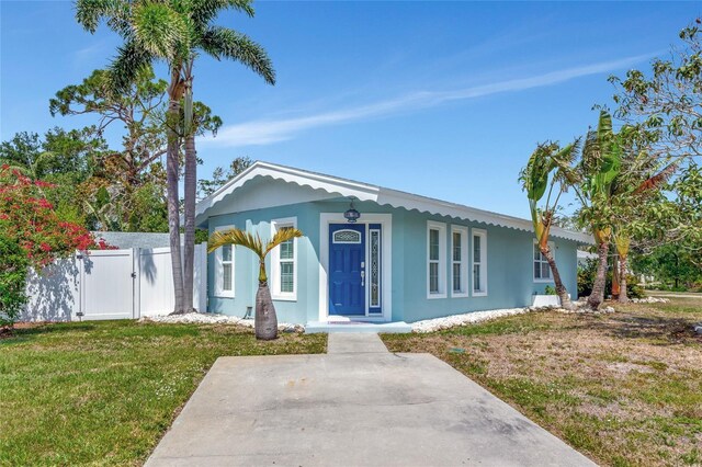 1722 Hazelwood St, Sarasota, FL 34231 - view of front of house featuring stucco siding and a gate